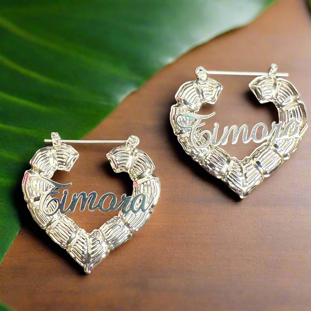 Heart Shaped Bamboo Hoops