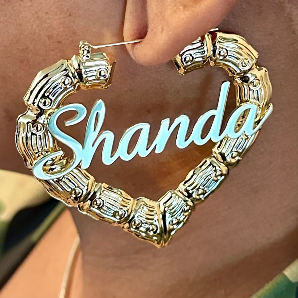 Heart Shaped Bamboo Hoops