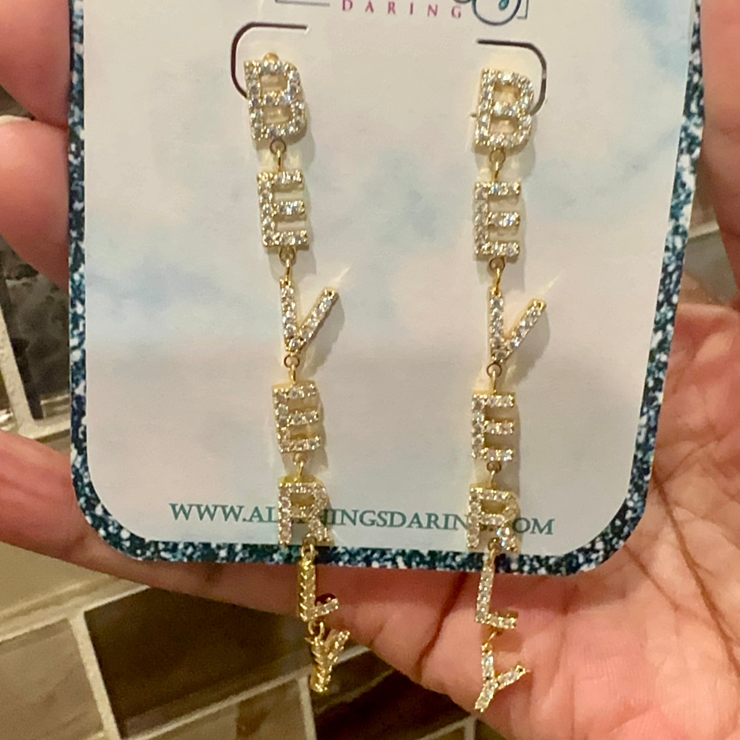 Signature name earrings