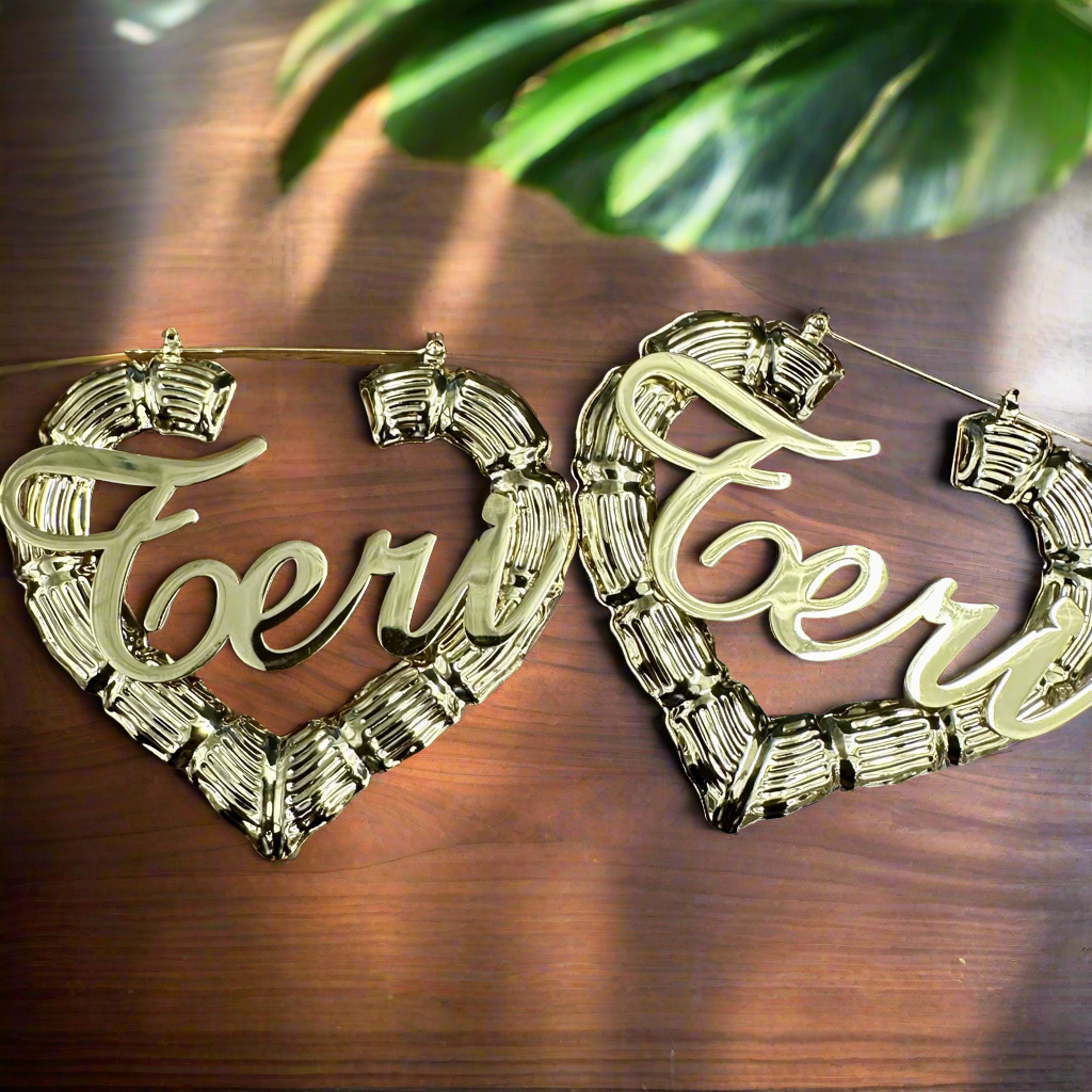 Heart Shaped Bamboo Hoops