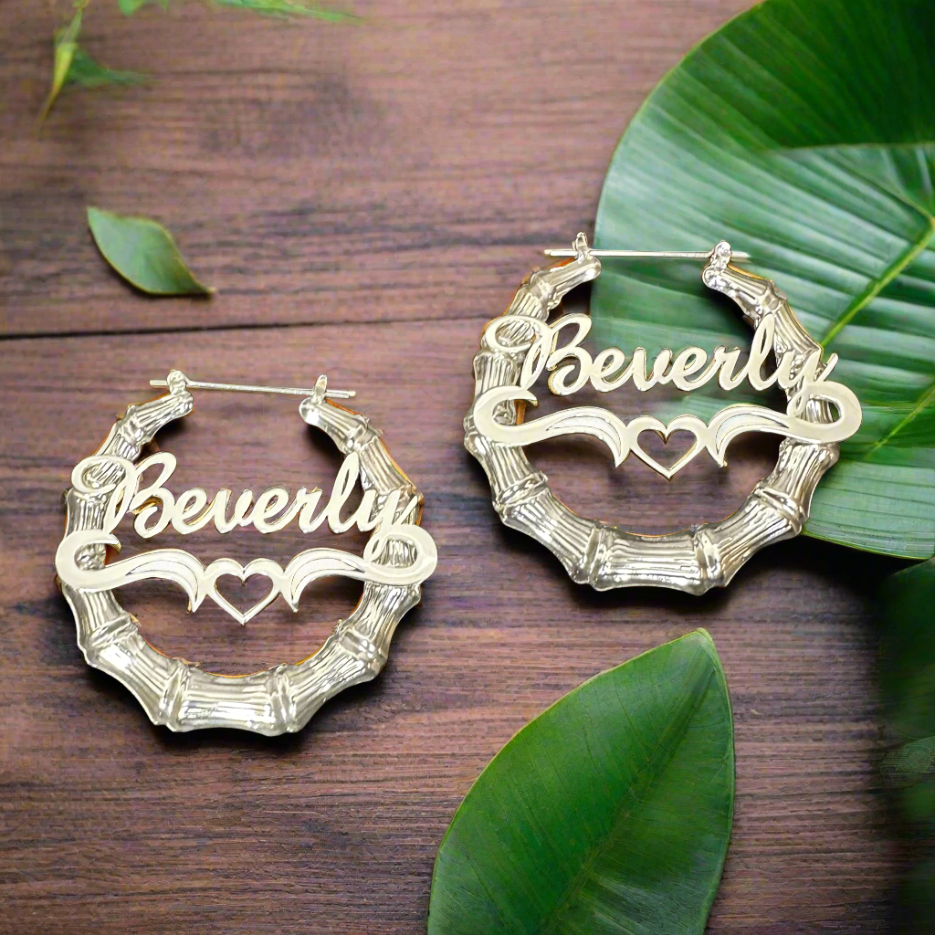 Bamboo Hoops with Heart