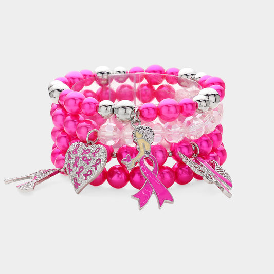 Breast Cancer Awareness Charm Bracelet